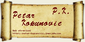 Petar Kopunović vizit kartica